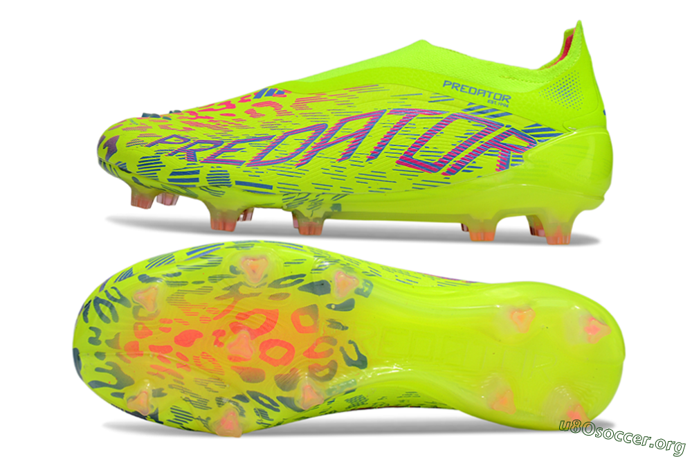 Adidas Predator 25 Elite Laceless FG Football Boots - Yellow/Pink/White 1