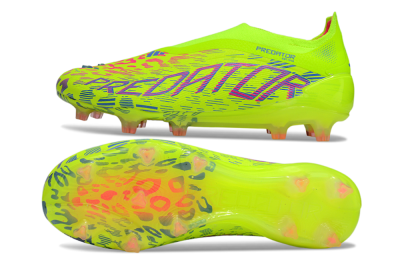 Adidas Predator 25 Elite Laceless FG Football Boots - Yellow/Pink/White