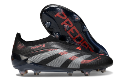 Adidas Predator 25 Elite Laceless FG Football Boots - Black/Grey/Red