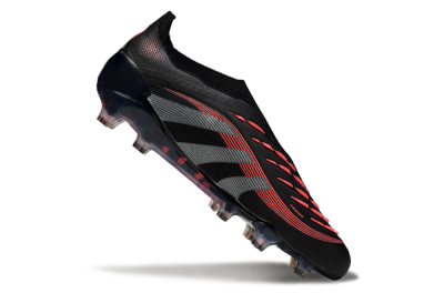 Adidas Predator 25 Elite Laceless FG Football Boots - Black/Grey/Red