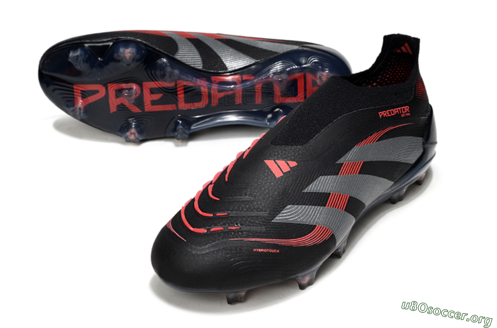 Adidas Predator 25 Elite Laceless FG Football Boots - Black/Grey/Red 0