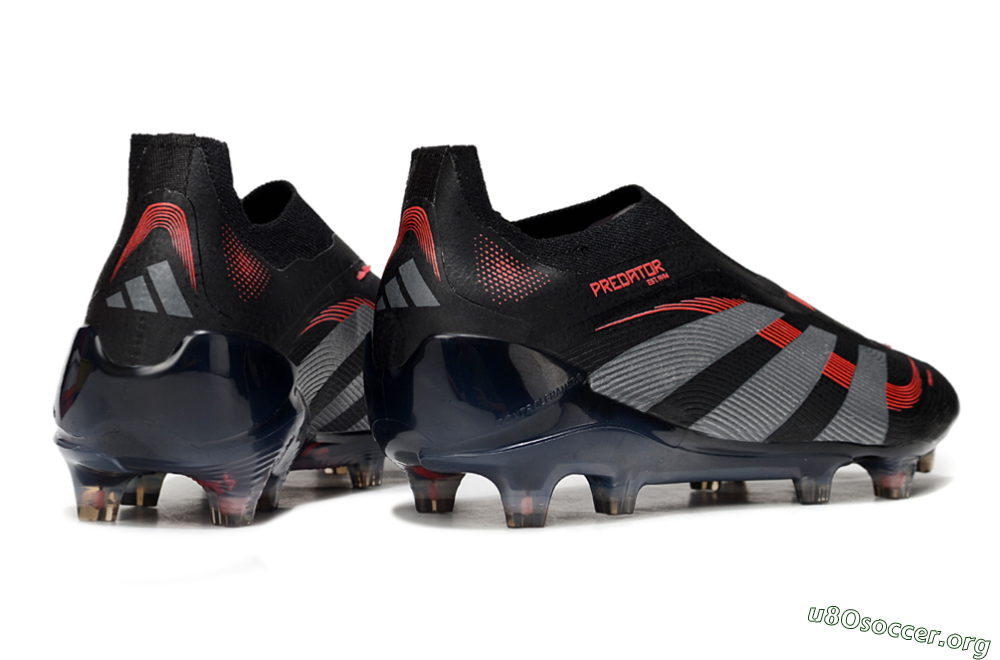 Adidas Predator 25 Elite Laceless FG Football Boots - Black/Grey/Red 6