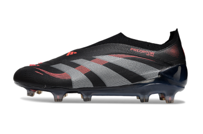 Adidas Predator 25 Elite Laceless FG Football Boots - Black/Grey/Red