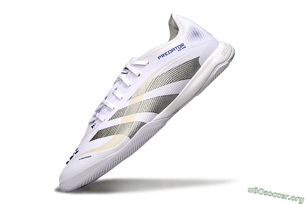 Adidas Predator 25 Elite IC Football Shoes - White/Silver/Blue 5