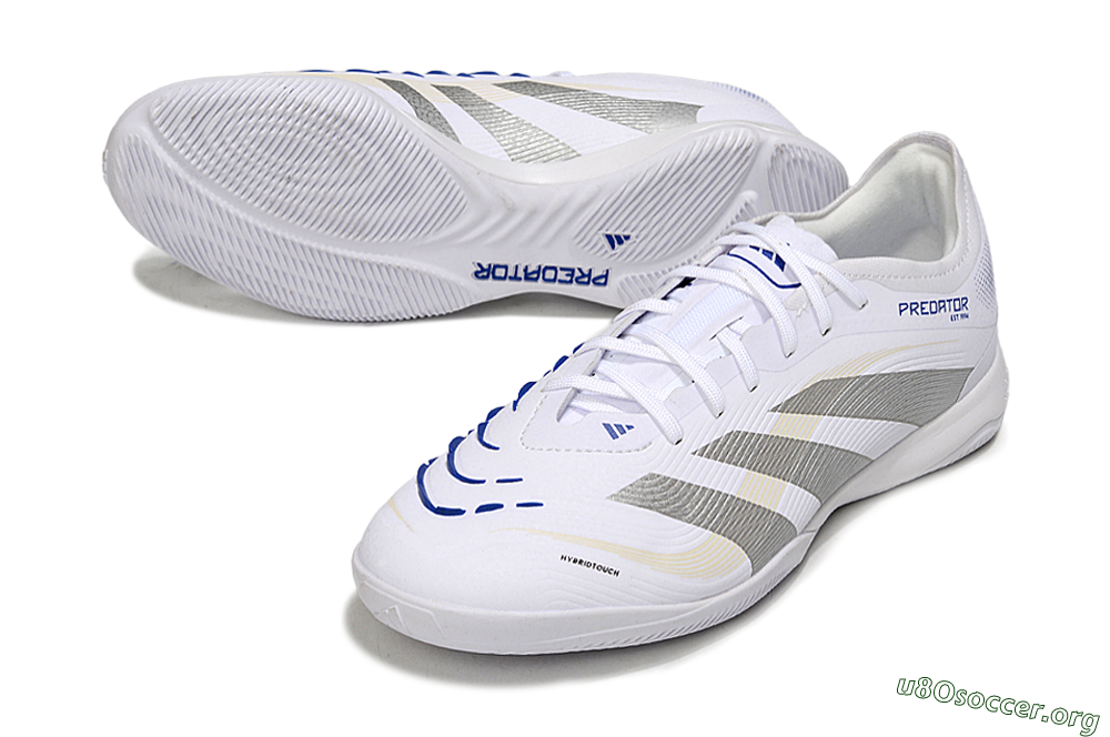 Adidas Predator 25 Elite IC Football Shoes - White/Silver/Blue 0