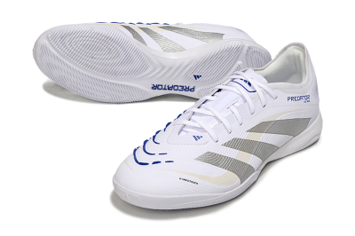 Adidas Predator 25 Elite IC Football Shoes - White/Silver/Blue