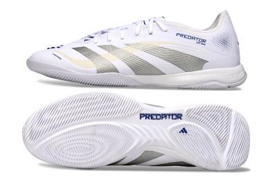 Adidas Predator 25 Elite IC Football Shoes - White/Silver/Blue