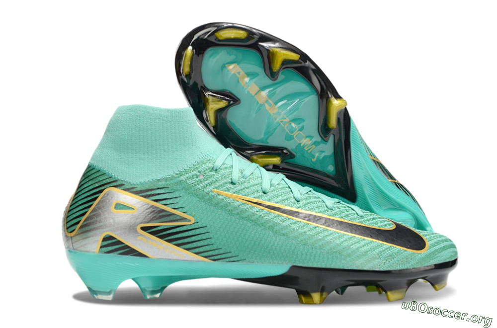 Nike Air Zoom Mercurial Superfly 10 Elite FG Football Boots - Jade/Black/Silver/Gold 2