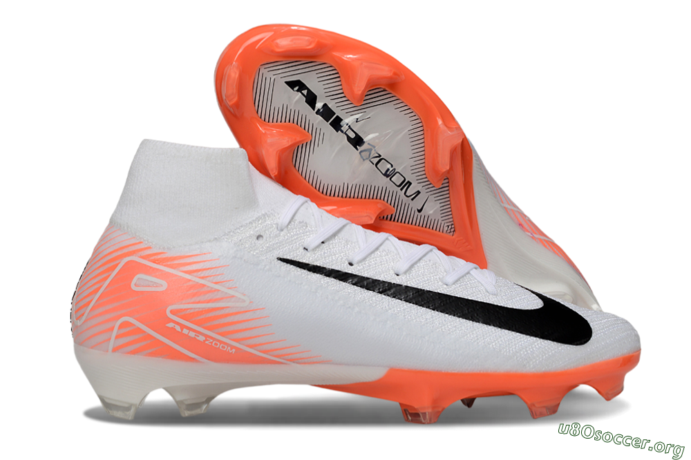 Nike Air Zoom Mercurial Superfly 10 Elite FG Football Boots - White/Black/Orange 2