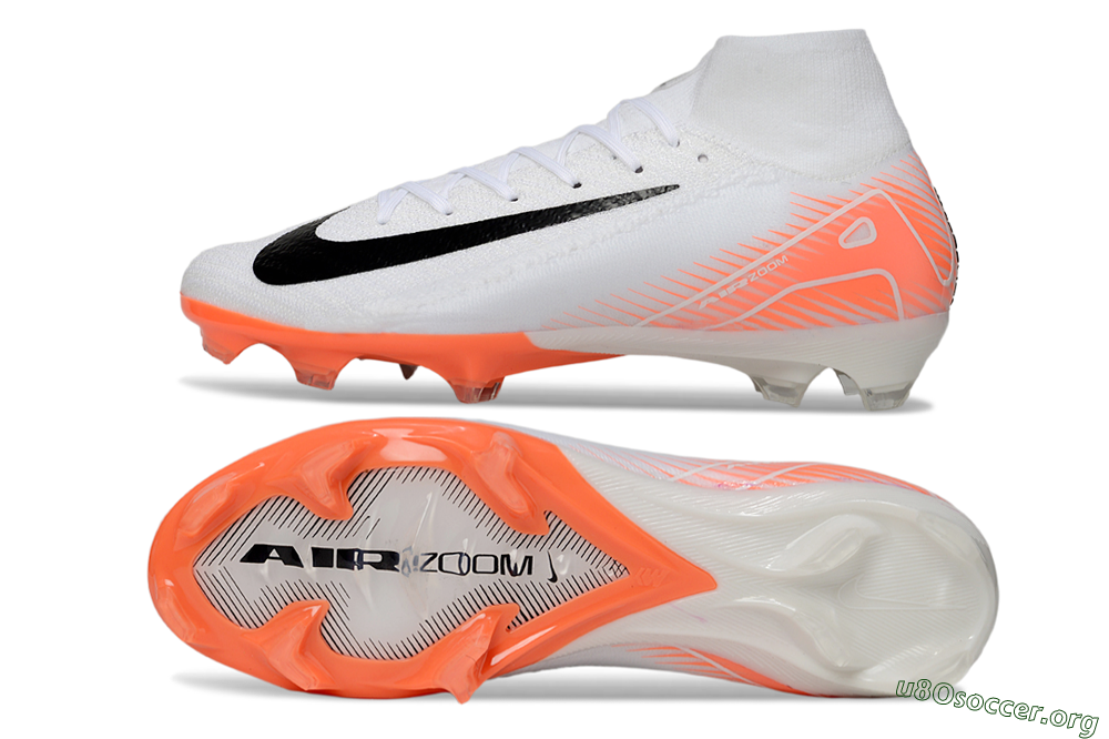 Nike Air Zoom Mercurial Superfly 10 Elite FG Football Boots - White/Black/Orange 1