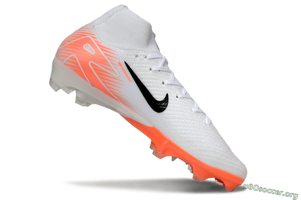 Nike Air Zoom Mercurial Superfly 10 Elite FG Football Boots - White/Black/Orange 4