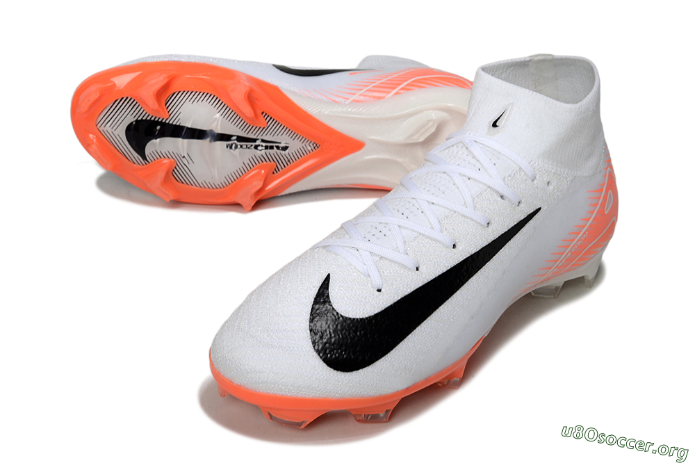 Nike Air Zoom Mercurial Superfly 10 Elite FG Football Boots - White/Black/Orange 0