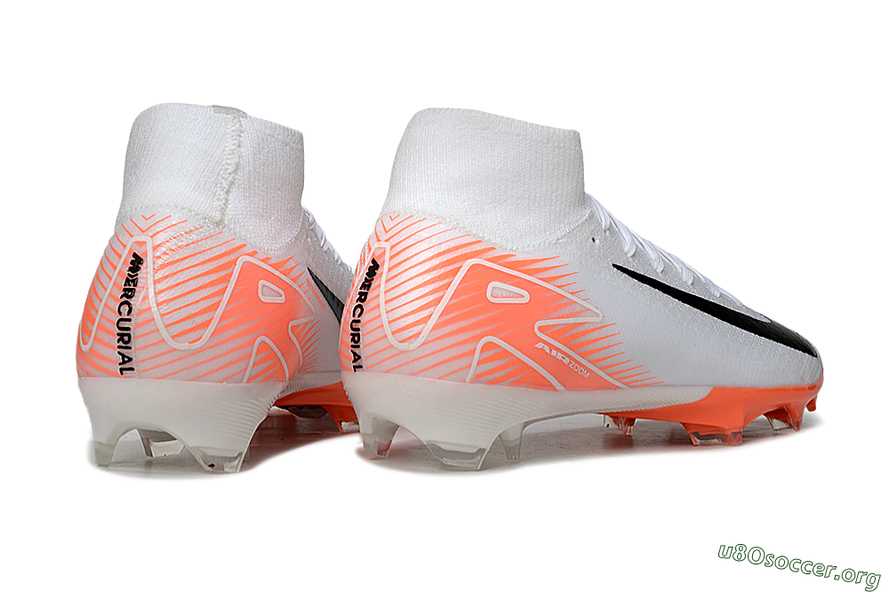 Nike Air Zoom Mercurial Superfly 10 Elite FG Football Boots - White/Black/Orange 6