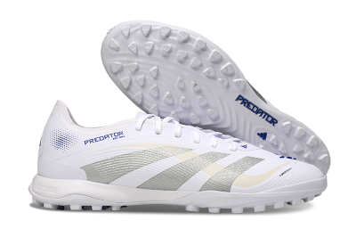 Adidas Predator 25 Elite TF Football Shoes - White/Silver/Blue