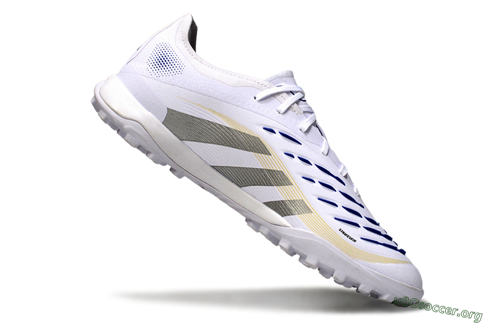 Adidas Predator 25 Elite TF Football Shoes - White/Silver/Blue 4