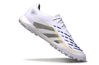 Adidas Predator 25 Elite TF Football Shoes - White/Silver/Blue
