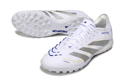 Adidas Predator 25 Elite TF Football Shoes - White/Silver/Blue