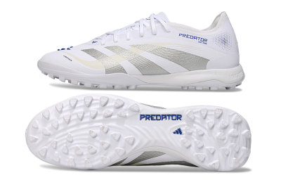 Adidas Predator 25 Elite TF Football Shoes - White/Silver/Blue