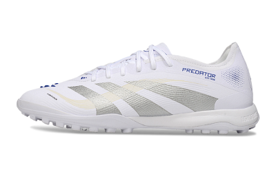Adidas Predator 25 Elite TF Football Shoes - White/Silver/Blue