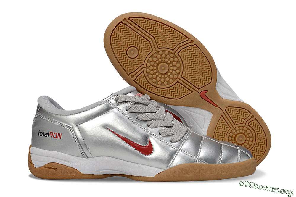 Nike Total 90 II IC Football Shoes - Silver/Red/White 2