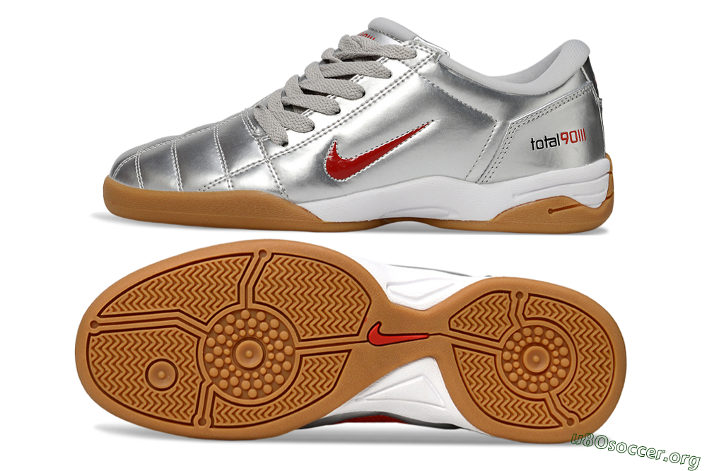 Nike Total 90 II IC Football Shoes - Silver/Red/White 1