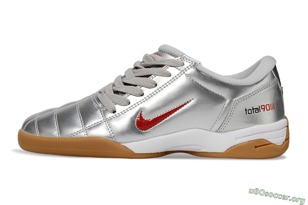 Nike Total 90 II IC Football Shoes - Silver/Red/White 3