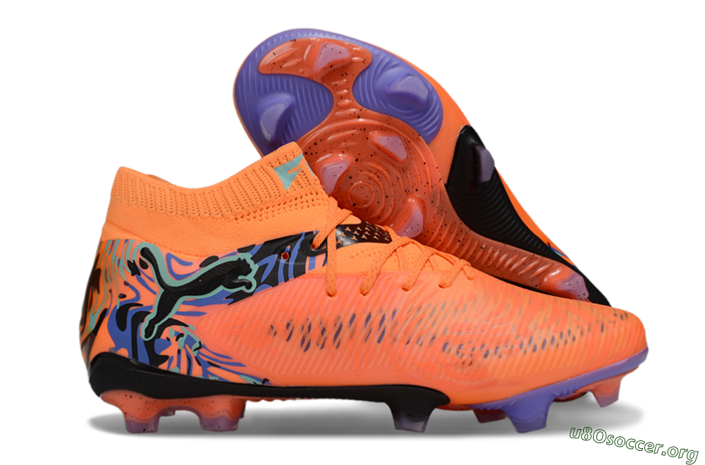 Puma Future 8 Ultimate FG Football Boots - Orange/Blue/Black 2