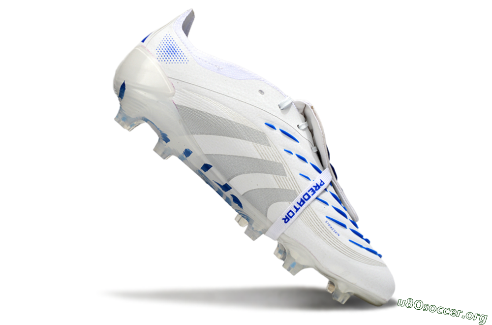 Adidas Predator Elite Foldover Tongue FG Football Boots - White/Silver/Blue 4
