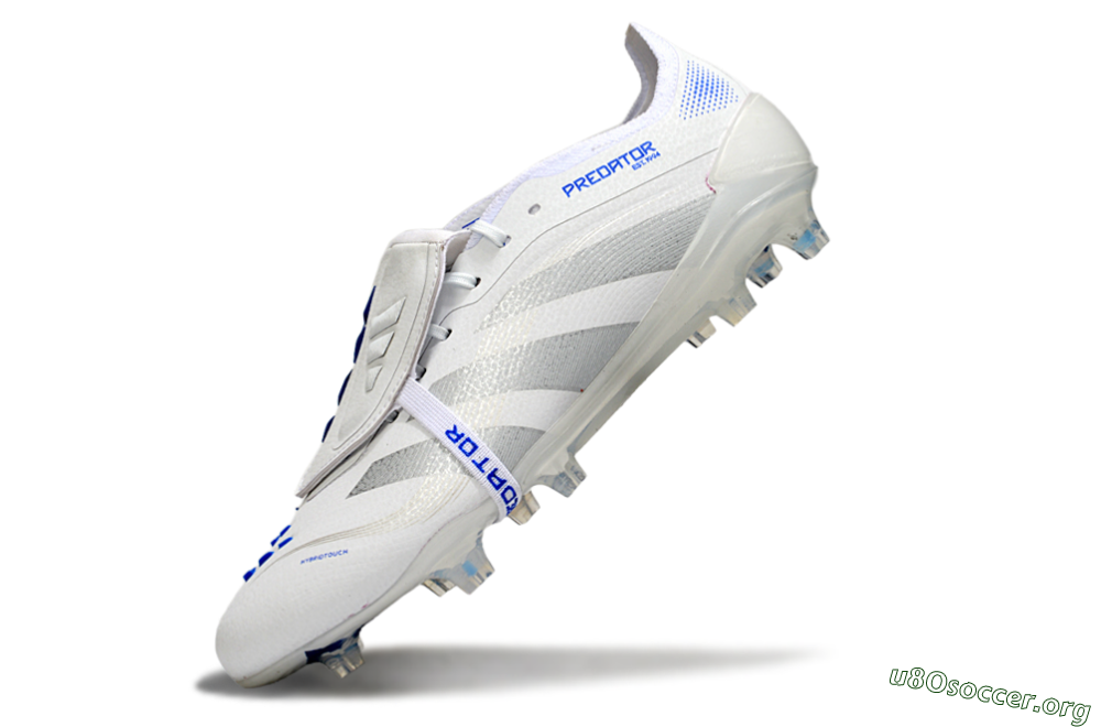 Adidas Predator Elite Foldover Tongue FG Football Boots - White/Silver/Blue 5