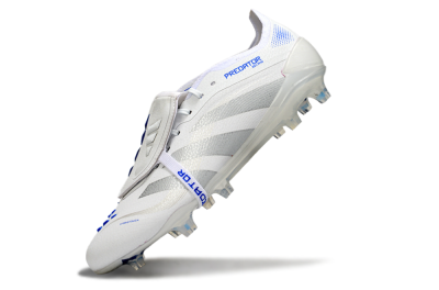 Adidas Predator Elite Foldover Tongue FG Football Boots - White/Silver/Blue