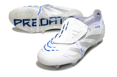 Adidas Predator Elite Foldover Tongue FG Football Boots - White/Silver/Blue