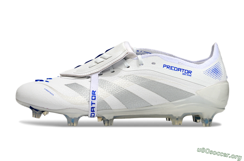 Adidas Predator Elite Foldover Tongue FG Football Boots - White/Silver/Blue 3