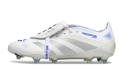 Adidas Predator Elite Foldover Tongue FG Football Boots - White/Silver/Blue
