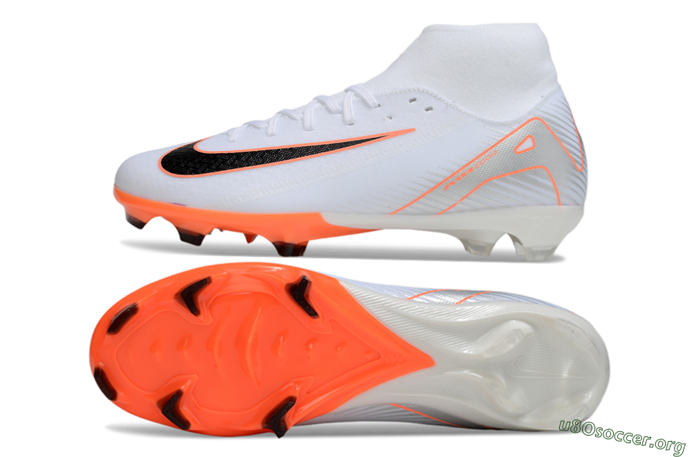 Nike Air Zoom Mercurial Superfly 10 Academy FG Football Boots - White/Black/Orange/Silver 1
