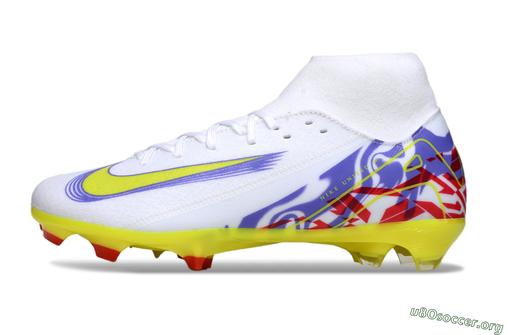Nike Air Zoom Mercurial Superfly 10 Academy FG Football Boots - White/Purple/Yellow/Red 3