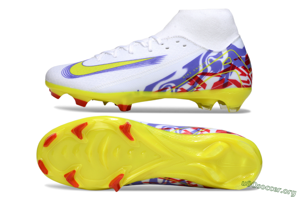 Nike Air Zoom Mercurial Superfly 10 Academy FG Football Boots - White/Purple/Yellow/Red 1