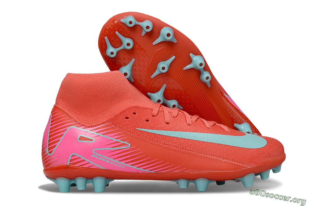 Nike Air Zoom Mercurial Superfly 10 Academy AG Football Boots - Red/Jade/Pink 2