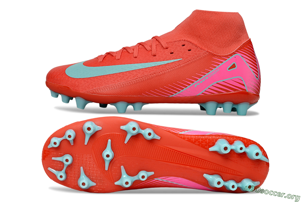 Nike Air Zoom Mercurial Superfly 10 Academy AG Football Boots - Red/Jade/Pink 1
