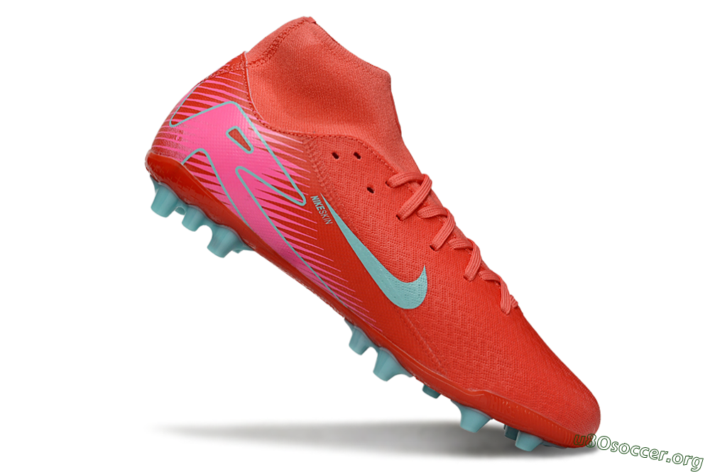 Nike Air Zoom Mercurial Superfly 10 Academy AG Football Boots - Red/Jade/Pink 4