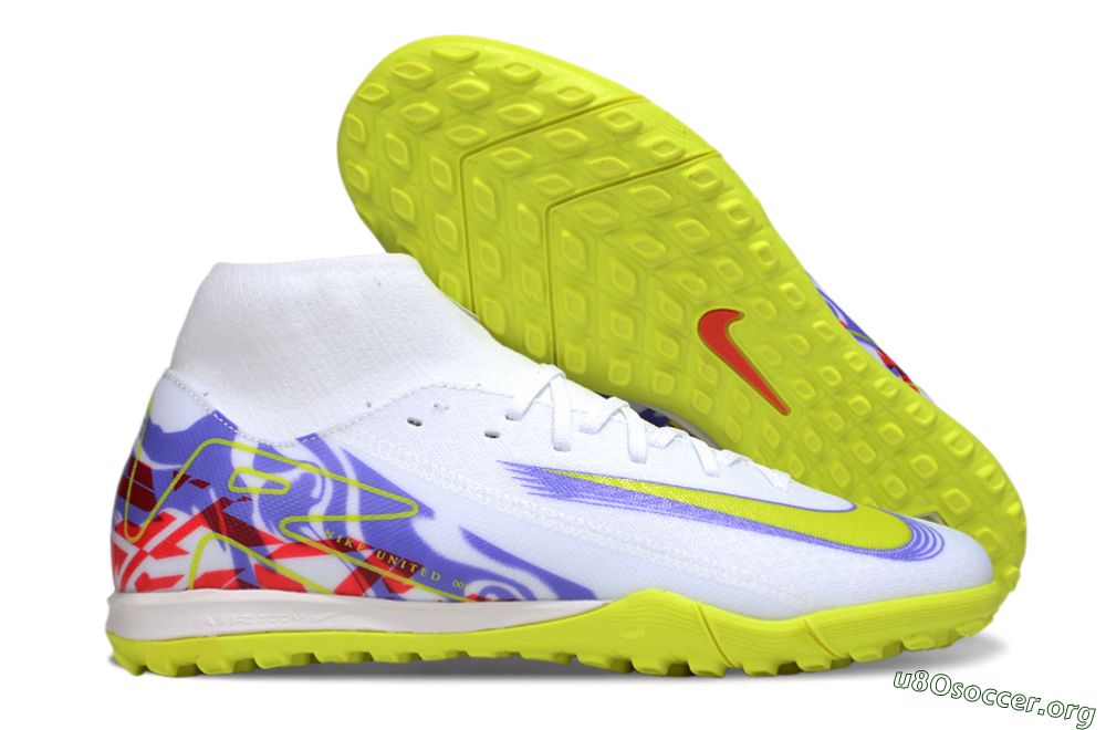 Nike Air Zoom Mercurial Superfly 10 Academy TF Football Shoes - White/Purple/Yellow/Red 2