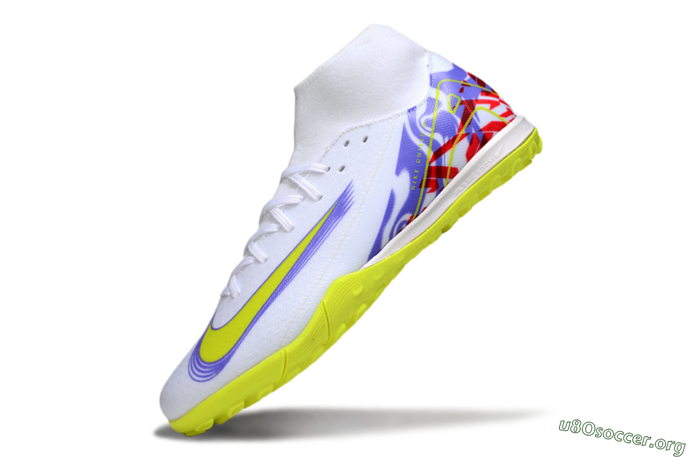 Nike Air Zoom Mercurial Superfly 10 Academy TF Football Shoes - White/Purple/Yellow/Red 5