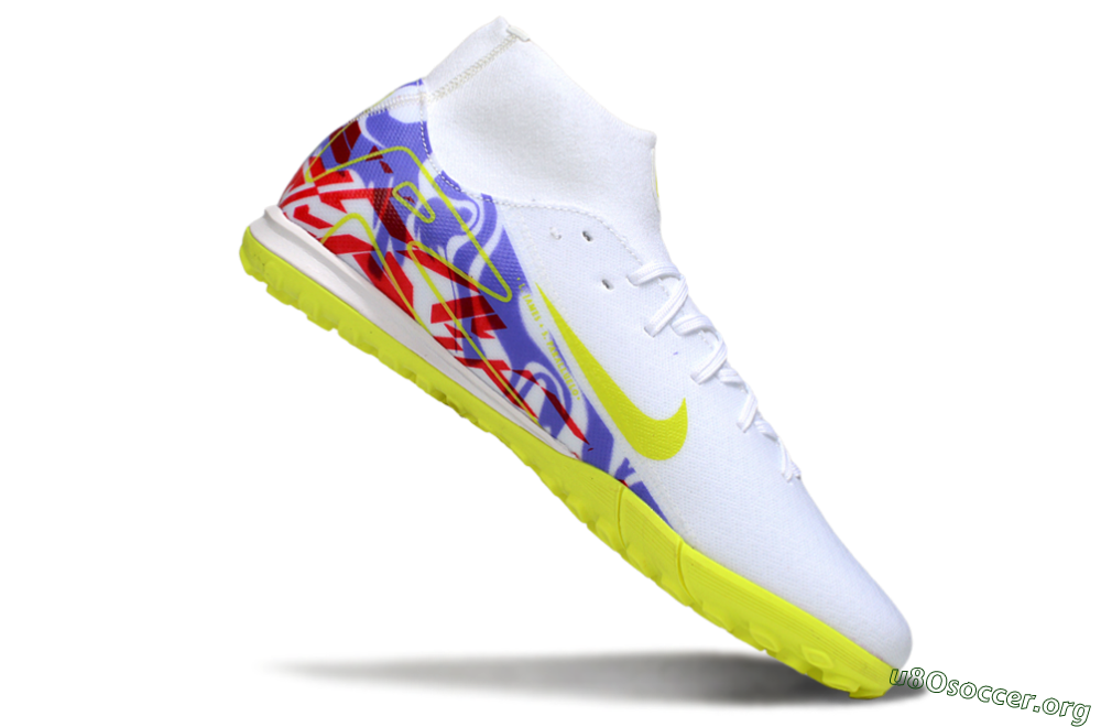 Nike Air Zoom Mercurial Superfly 10 Academy TF Football Shoes - White/Purple/Yellow/Red 4