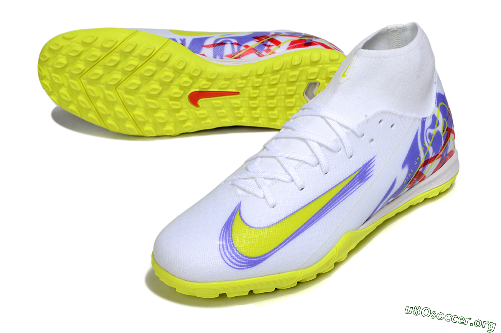 Nike Air Zoom Mercurial Superfly 10 Academy TF Football Shoes - White/Purple/Yellow/Red 0