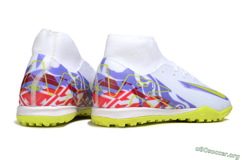 Nike Air Zoom Mercurial Superfly 10 Academy TF Football Shoes - White/Purple/Yellow/Red 6