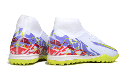Nike Air Zoom Mercurial Superfly 10 Academy TF Football Shoes - White/Purple/Yellow/Red