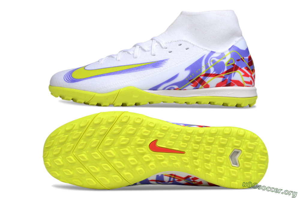 Nike Air Zoom Mercurial Superfly 10 Academy TF Football Shoes - White/Purple/Yellow/Red 1