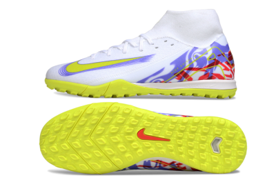 Nike Air Zoom Mercurial Superfly 10 Academy TF Football Shoes - White/Purple/Yellow/Red