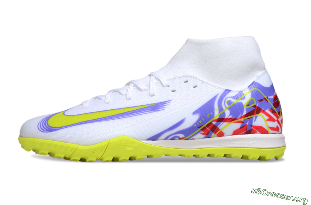 Nike Air Zoom Mercurial Superfly 10 Academy TF Football Shoes - White/Purple/Yellow/Red 3