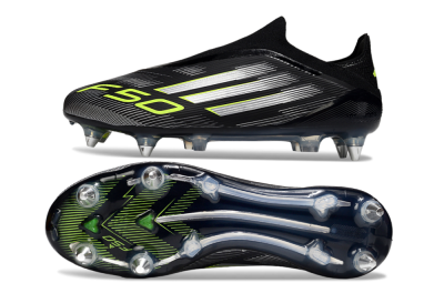 Adidas F50 Elite Laceless SG Football Boots - Black/Silver/Yellow