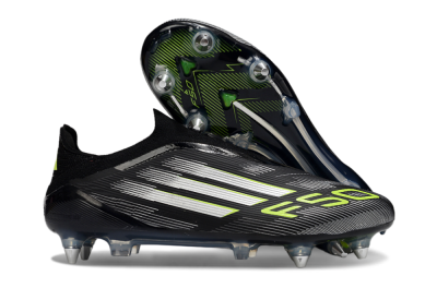 Adidas F50 Elite Laceless SG Football Boots - Black/Silver/Yellow